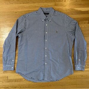 Men’s XXL, Ralph Lauren Gingham, Cotton Navy & White, Dress, Casual, Button Down